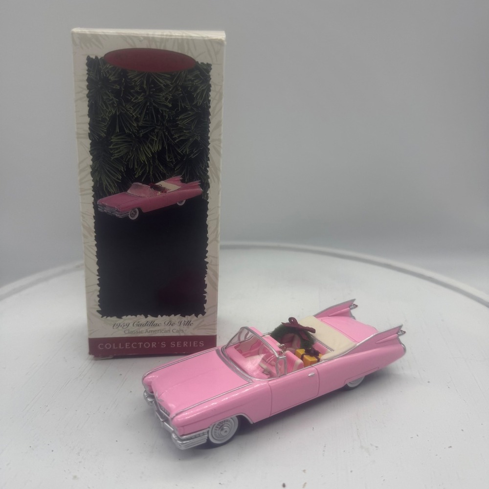 Vtg 1996 Hallmark 1959 Cadillac De Ville Pink Classic American Car Ornament